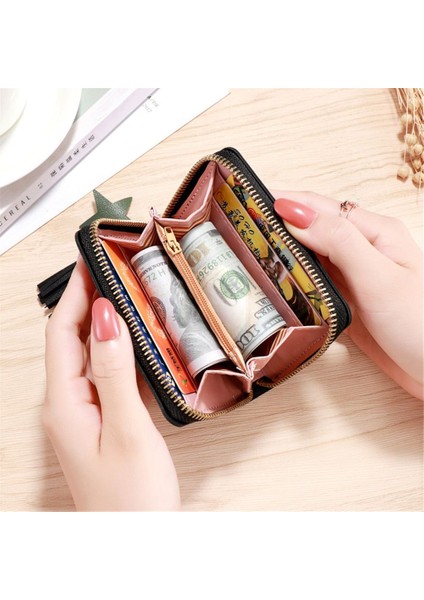 Yeni Kadın Küçük Cüzdan Bayanlar Mini Püskül Cüzdan Sevimli Kız Kısa Fermuar Güzel Pu Deri Bozuk Para Cüzdanı Kadın El Cüzdanı Çanta (Yurt Dışından) fırsatları