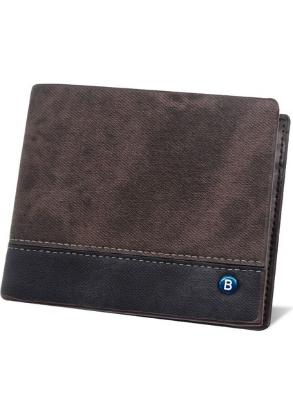 Yeni Cüzdan Erkekler Üç Katlı Kısa Deri Cüzdan Erkek Üç Katlı Cep Çanta Retro Lüks Küçük Cartera Hombre Pequena Sikke Çanta (Yurt Dışından)