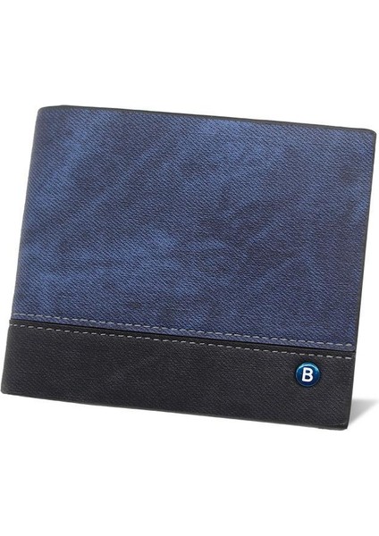 Yeni Cüzdan Erkekler Üç Katlı Kısa Deri Cüzdan Erkek Üç Katlı Cep Çanta Retro Lüks Küçük Cartera Hombre Pequena Sikke Çanta (Yurt Dışından)