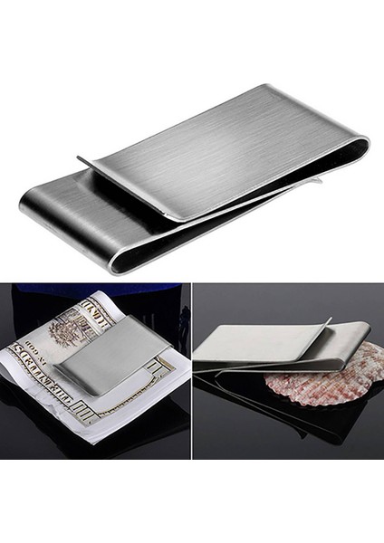 Microgood Paslanmaz Çelik Gümüş Renk Ince Para Klipsi Çanta Cüzdan Kredi Kartı Kimlik Tutucu (Yurt Dışından)