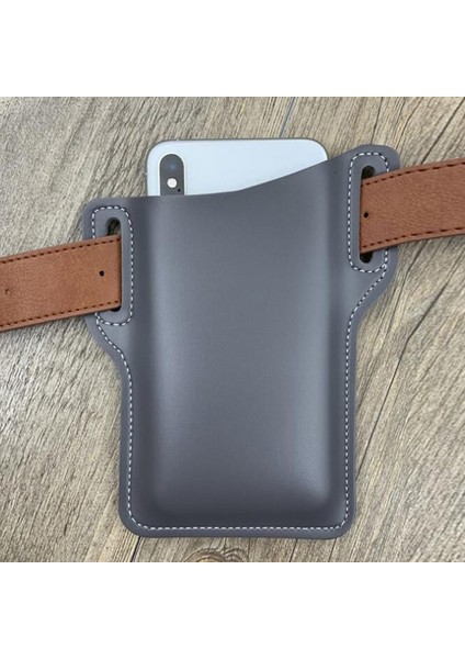 Erkekler Açık Kemer Bel Çantası Suni Deri Kılıf Kılıfı Cep Telefonu Kart Sahibinin Kapağı (Yurt Dışından)