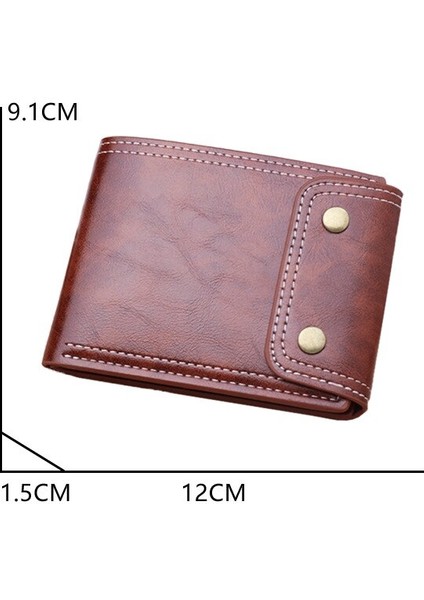 Pu Cüzdan Erkekler 2021 Erkek Küçük Cüzdan Marka Para Cüzdanı Küçük Manşonlar Çanta Iş Para Klipsi Kredi Kartı Carteira Masculina (Yurt Dışından)