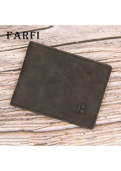 Farfi Para Klipsi Kısa Minimalist Iş Erkek Ikiye Katlanmış Ince Cüzdan (Yurt Dışından)