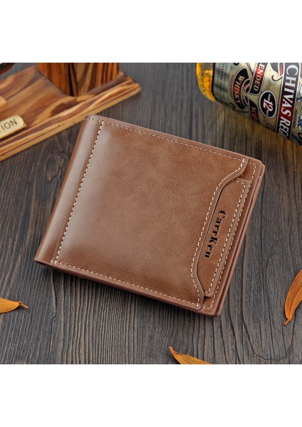 2019 Yeni Cüzdan Erkek Kısa Gençlik Cüzdanı Çok Fonksiyonlu Yatay Ehliyet Cüzdanı Erkek Iş Cüzdanı (Yurt Dışından)
