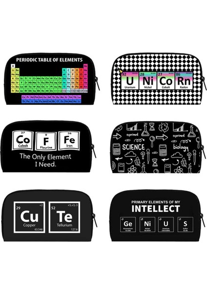 Elementlerin Periyodik Tablosu Cüzdan Kadın Erkek Çanta Unicorn Kahve Elemanları Çanta Küçük Debriyaj Telefon Para Sahipleri Uzun Cüzdan (Yurt Dışından)