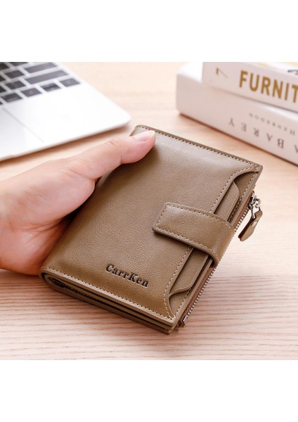 Yeni Erkek Kısa Cüzdan Kore Versiyonu Rahat Moda Toka Cüzdan Kadın Çoklu Kartlı Ehliyet Cüzdanı (Yurt Dışından)