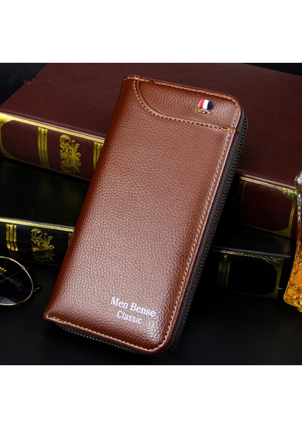 Yüksek Kaliteli Erkek Cüzdan Uzun Tarzı Kredi Kartı Tutucu Erkek Telefon Çanta Fermuar Büyük Kapasiteli Marka Pu Deri El Çantası Erkekler Için (Yurt Dışından)