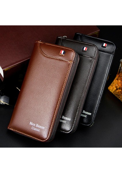 Yüksek Kaliteli Erkek Cüzdan Uzun Tarzı Kredi Kartı Tutucu Erkek Telefon Çanta Fermuar Büyük Kapasiteli Marka Pu Deri El Çantası Erkekler Için (Yurt Dışından) fiyatları