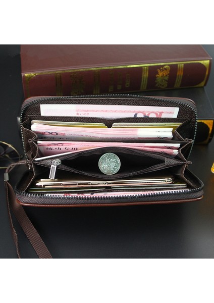 Yüksek Kaliteli Erkek Cüzdan Uzun Tarzı Kredi Kartı Tutucu Erkek Telefon Çanta Fermuar Büyük Kapasiteli Marka Pu Deri El Çantası Erkekler Için (Yurt Dışından) fırsatları