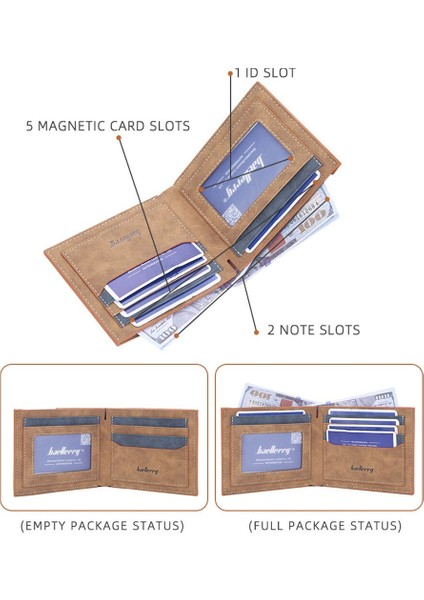 Baellerry Erkek Cüzdan Kısa Isim Gravür Kart Tutucu Klasik Erkek Cüzdan Basit Fotoğraf Tutucu Adı Kazınmış Marka Erkek Cartera (Yurt Dışından)
