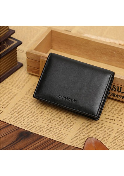 Microgood Erkek Suni Deri Cüzdan Bifold Kimlik Kredi Kartı Tutucu Mini Çanta Para Klip Yuvası (Yurt Dışından)