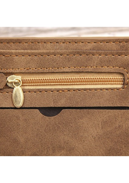 Moda Erkek Cüzdan Mat Retro Çok Fonksiyonlu Cüzdan Adam Pu Deri Kısa Siyah Cüzdan Portefeuille Homme Premium Ürün (Yurt Dışından)
