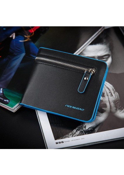 Pidenbao 2017 Yeni Fermuarlı Cüzdan Erkek Moda Yatay Cüzdan Adına Çoklu Kart Öğrenci Kartı Paketinin Kore Versiyonu (Yurt Dışından)