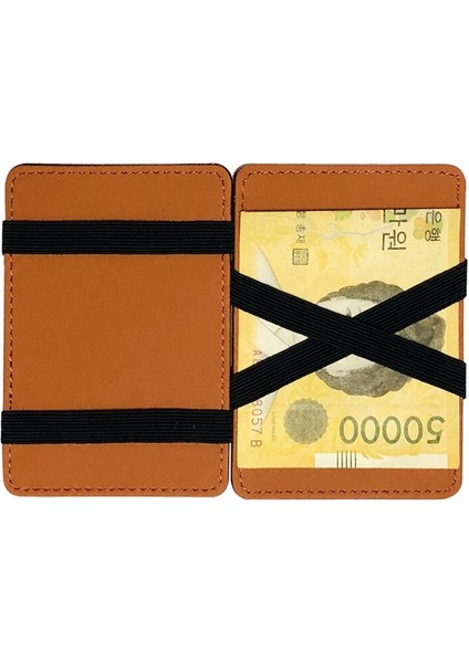 Moda Lazer Pul Sihirli Cüzdan Kadın Erkek Pu Deri Ince Kredi Kartı Tutucu Küçük Nakit Klip Taşınabilir Mini Bozuk Para Çantaları (Yurt Dışından)