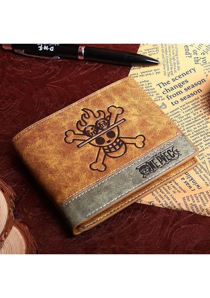 Japonya Anime Korsan Kral Portgas D Ace Pu Kısa Cüzdan Erkek Cüzdan (Yurt Dışından)