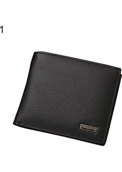 Microgood Erkekler Lüks Suni Deri Para Cebi Kredi Kartı Yuvası Bifold Kısa Cüzdan Çanta (Yurt Dışından)
