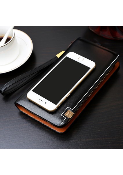 Fermuarlı Cüzdan Adamın Lüks Debriyaj Adam Uzun Bileklik Telefon Cüzdanı Erkekler Için Deri Erkek Debriyaj Kartvizitlik Marka (Yurt Dışından)