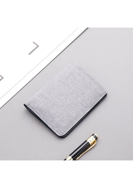 Tuval Erkek Cüzdanı Siyah/mavi/gri Kartvizitlik Cüzdan Kılıfı Erkek Kısa Çanta 2022 Moda Para Kartı Çantası (Yurt Dışından)