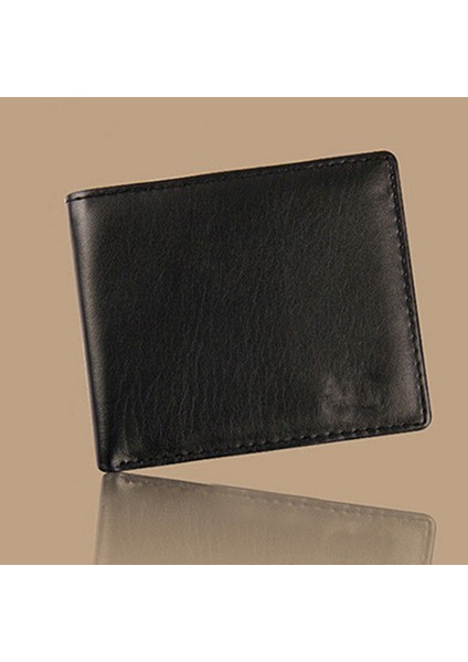 Erkek Suni Deri Cüzdan Para Kartı Para Tutucu Yatay Bifold Ince Çanta (Yurt Dışından) fırsatları