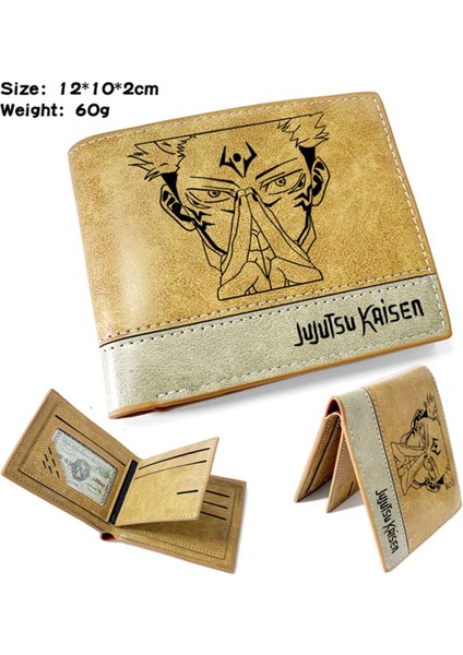 Japon Anime Karikatür Cüzdan Jujutsu Kaisen Cüzdan Kart Tutuculu Kısa Çanta (Yurt Dışından)