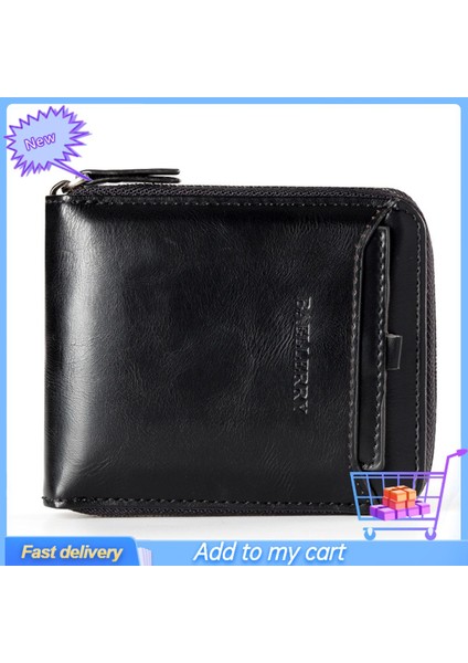 Alışveriş Için Çoklu Yuvalı Cüzdan Pürüzsüz Yüzeyli Katlanır Erkek Fermuarlı Para Çantası (Yurt Dışından)