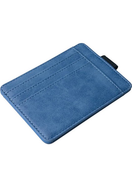 Elastik Bant Kart Sahibinin Yaratıcı Cüzdan Erkek Ehliyet Kart Tutucu Kart Sahibinin Pu Bozuk Para Cüzdanı Mavi (Yurt Dışından)