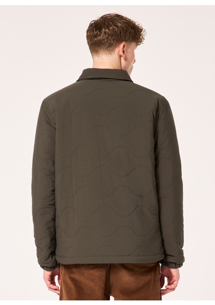 Yeşil Erkek Çıtçıtlı Kapitone Mont FOA404870 Quılted Sherpa Jacket fiyatları