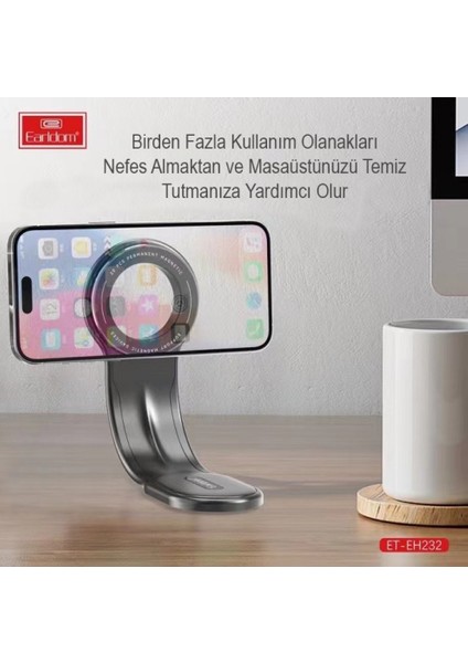 Araç İçin Ayarlanabilir Telefon Tutucu Alüminyum Alaşım Ayarlanabilir Kolay Kurulum Yapışkanlı Manyetik Araç Tutucu Kullanımı Kolay EH232