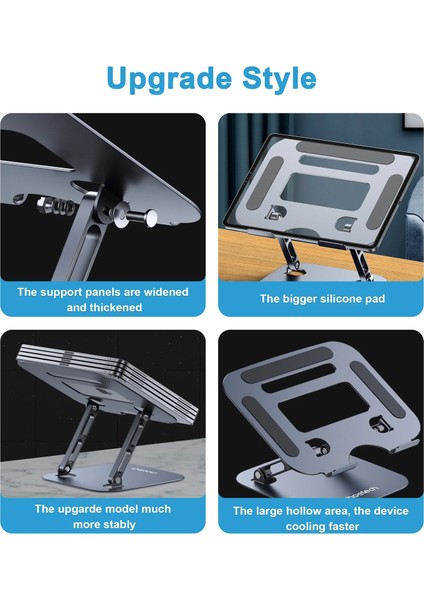Metal Dizüstü Laptop Tutucusu Standı H061 Gy
