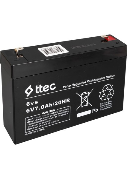 Ttec 6 Volt 7 Amper Kuru Akü (151X35X94MM) (81)