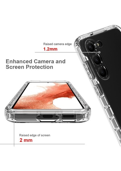 Samsung Galaxy S23 + 3'ü 1 Arada Hibrit Pc + Tpu Telefon Koruyucu Kapak Degrade Anti-Damla Kılıfı, Pet Ekran Koruyucu indirimleri