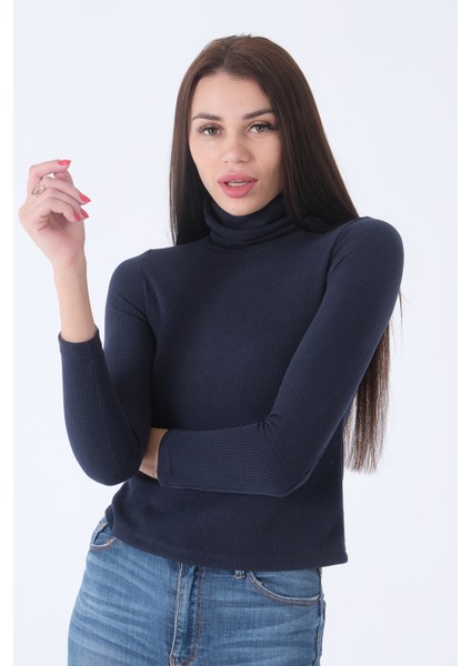 Lacivert Örme Boğazlı Kazak 0103011.02 fiyatları