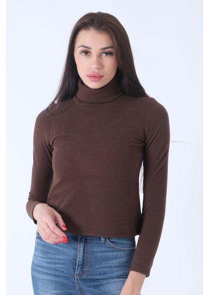 Kahve Örme Boğazlı Kazak 0103011.05 fiyatları