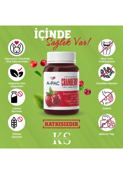 Sepeti Cranberry Turna Yemişi Kızılcık Ekstresi Vitamin C 450 ml 60 Kapsül