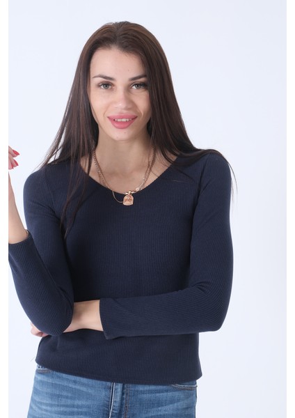 Lacivert Örme V Yaka Kazak 0103012.02 fiyatları