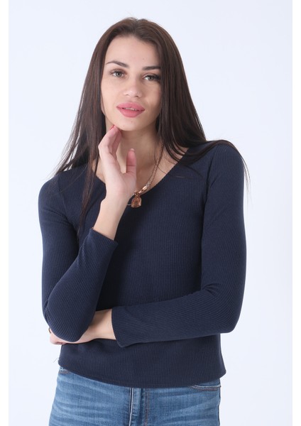 Lacivert Örme V Yaka Kazak 0103012.02 modelleri