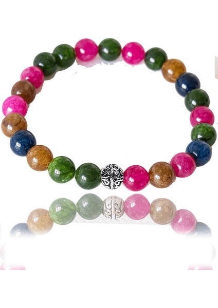 Sertifikalı Doğal Taş Kız Öğrenci Başarı Bilekliği (Yeşim, Çilek Kuvars, Lapis, Güneş Taşı)
