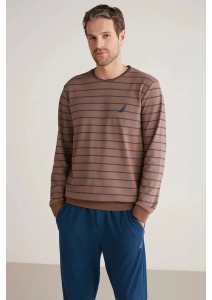 Uzun Kol Çizgili Erkek Pijama Takım M623 fiyatları