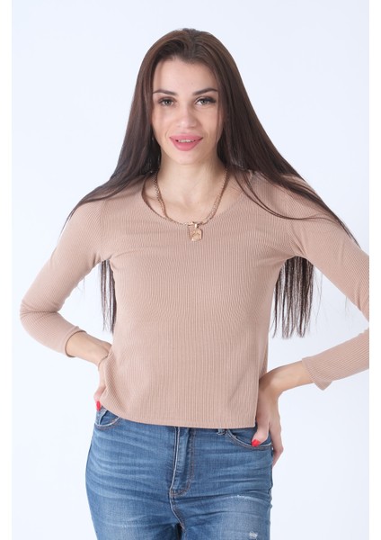 Bej Örme V Yaka Kazak 0103012.55