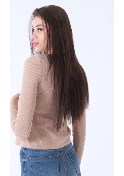 Bej Örme V Yaka Kazak 0103012.55