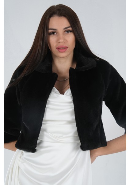 Siyah Bebe Yaka Peluş Bolero 0105134.01 modelleri