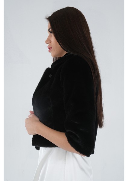 Siyah Bebe Yaka Peluş Bolero 0105134.01 fırsatları