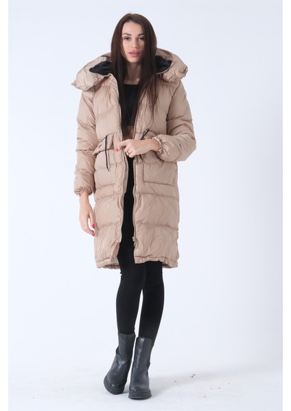 Bej Kapüşonlu Dolum Şişme Mont 31050593.55 modelleri