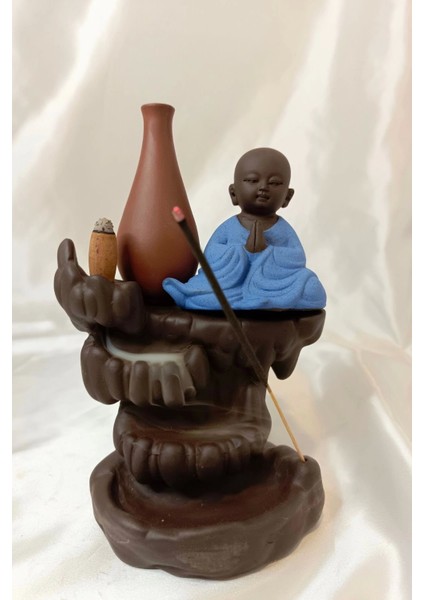 Geri Akış Tütsülük Ters Akış Konik Çubuk Tütsü Seramik Feng Sui Budha Anjali Mudra