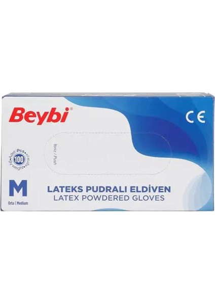 Lateks Pudralı Eldiven 100 Adet - M