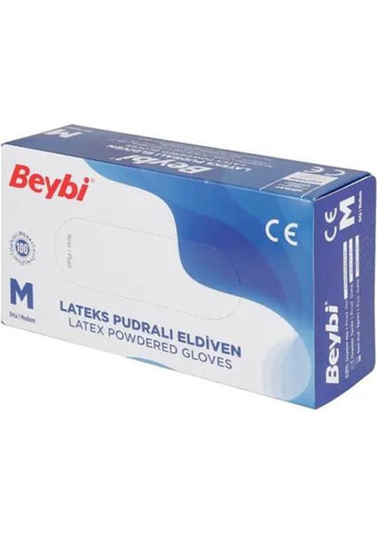 Lateks Pudralı Eldiven 100 Adet - M