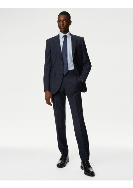 Slim Fit Ekose Desenli Yün Pantolon indirimleri
