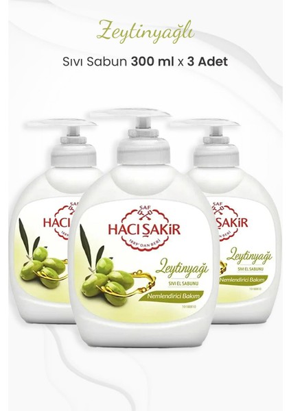 Zeytinyağlı Nemlendirici Sıvı Sabun 300 ml x 3 Adet