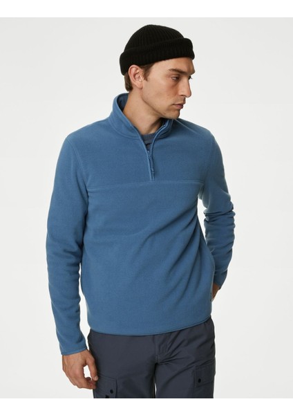 Fermuar Detaylı Polar Sweatshirt