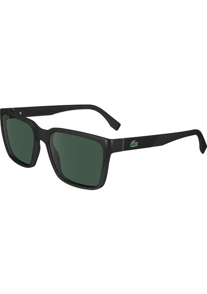 L6011S 001 56 Unisex Dikdörtgen Parlak Siyah Kemik Güneş Gözlüğü